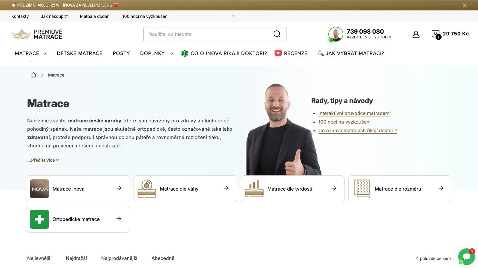 Výpis kategorie Matrace po úpravě